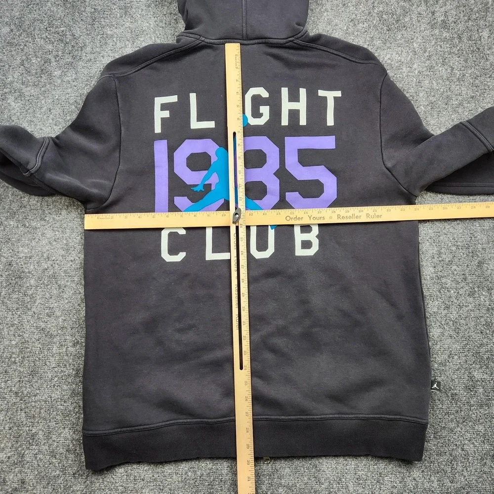 Air‎ Jordan Flight 1985 Club Hoodie Mens Large Gray Full Zip Fleece Sweatshirt - Picture 5 of 8